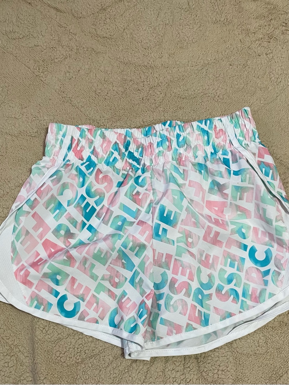 Athletic Works Girls  Pastel Logo Print Shorts - White, Pink, Teal